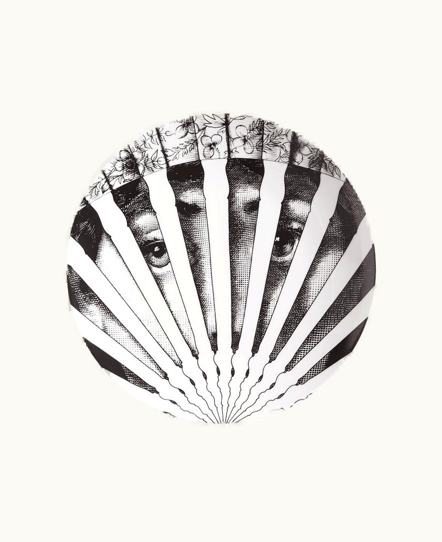 Fornasetti Fornasetti Wall Plate Tema E Variazioni N.282 In White / Black