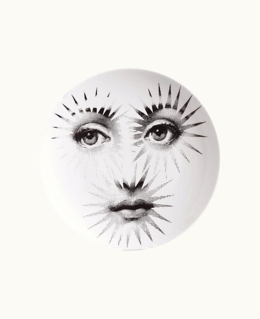 Fornasetti Fornasetti Wall Plate Tema E Variazioni N.132 In White / Black