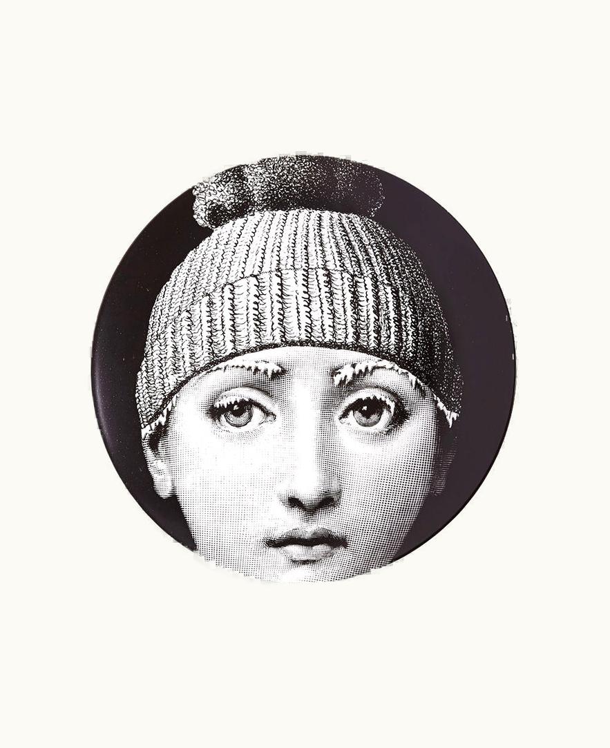 Fornasetti Fornasetti Wall Plate Tema E Variazioni N.374 In White / Black