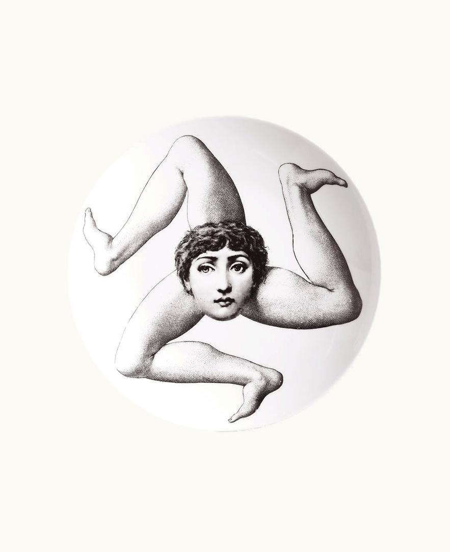 Fornasetti Fornasetti Wall Plate Tema E Variazioni N.186 In White / Black