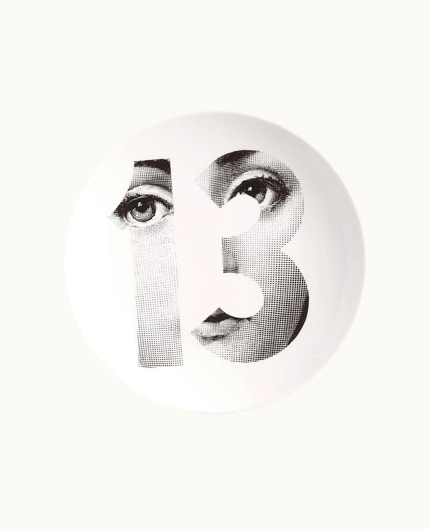 Fornasetti Fornasetti Wall Plate Tema E Variazioni N.108 In White / Black