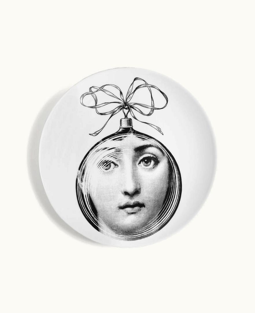 Fornasetti Fornasetti Wall Plate Tema E Variazioni N.88 In White / Black