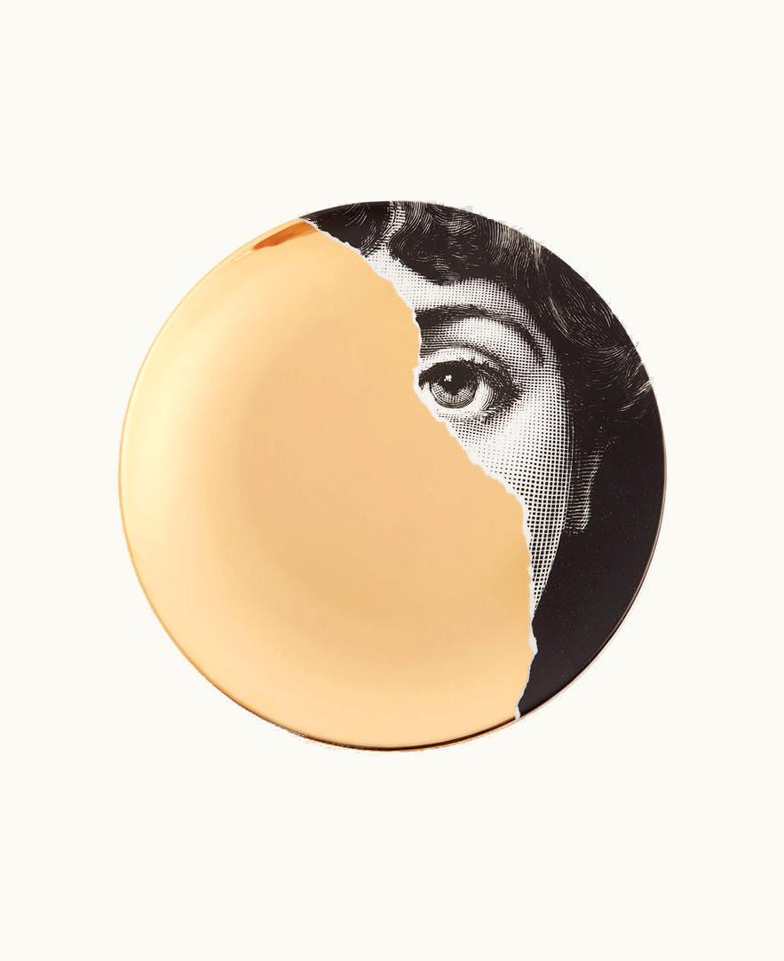 Fornasetti Fornasetti Wall Plate Tema E Variazioni N.145 In White / Black / Gold