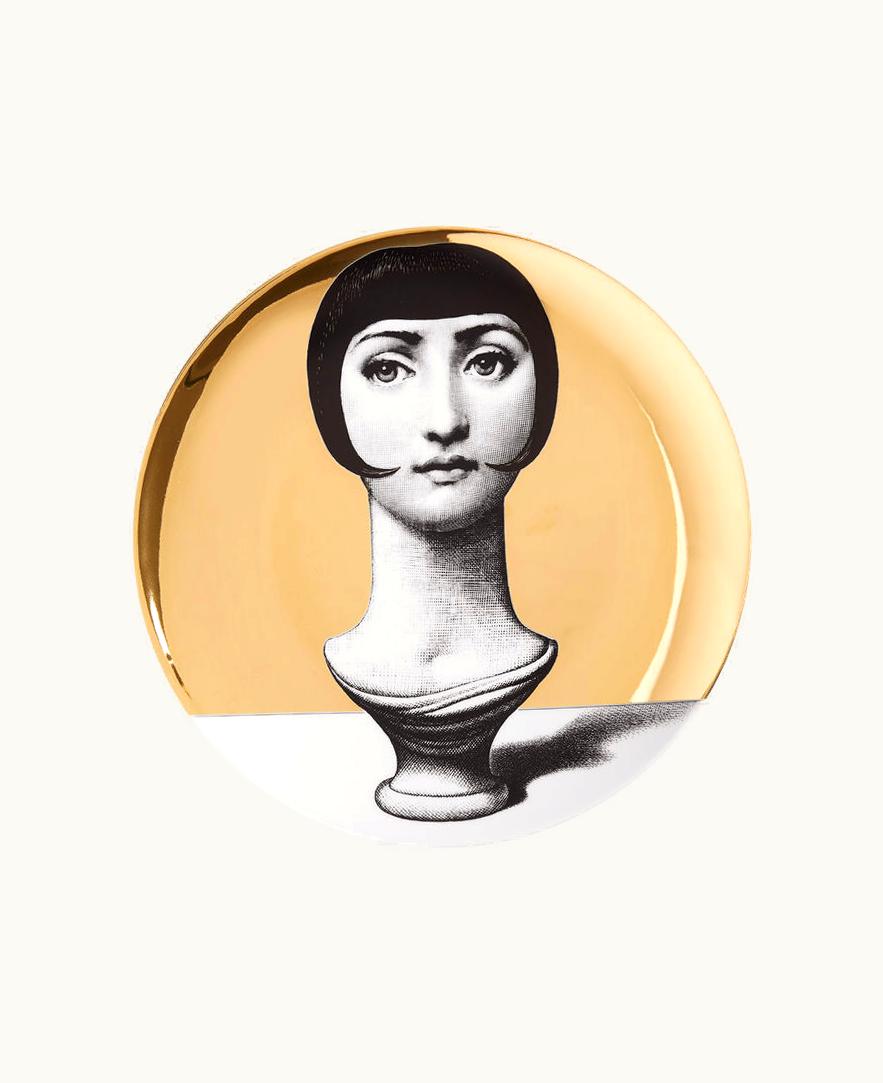 Fornasetti Fornasetti Wall Plate Tema E Variazioni N.192 In White / Black / Gold