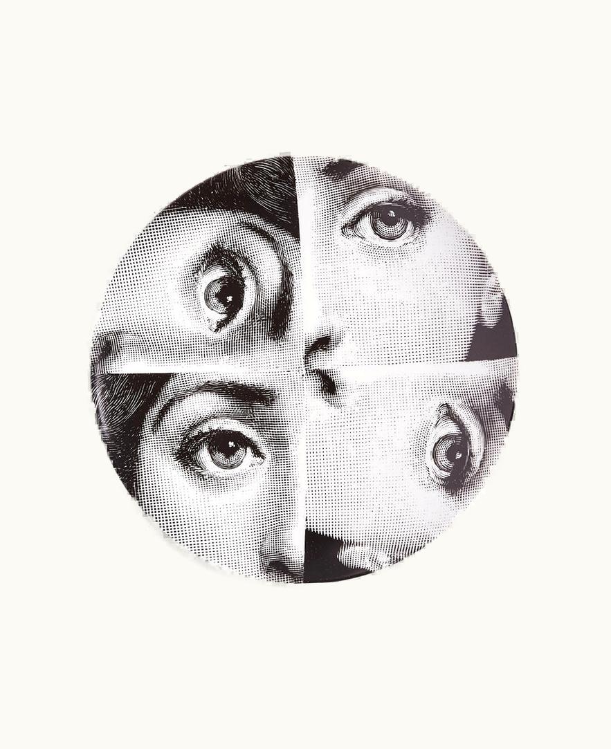 Fornasetti Fornasetti Wall Plate Tema E Variazioni N.244 In White / Black