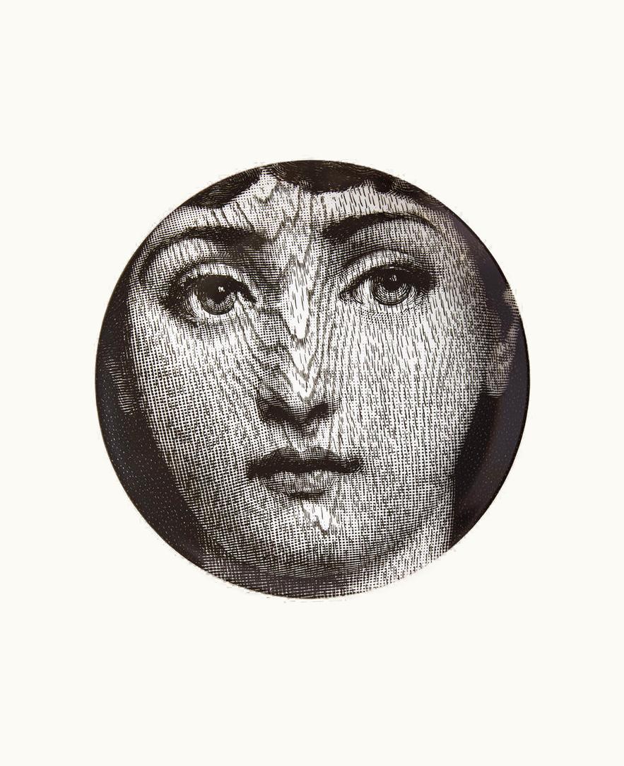 Fornasetti Fornasetti Wall Plate Tema E Variazioni N.90 In White / Black