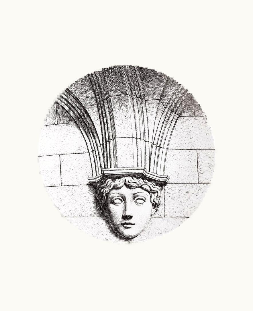 Fornasetti Fornasetti Wall Plate Tema E Variazioni N.266 In White / Black