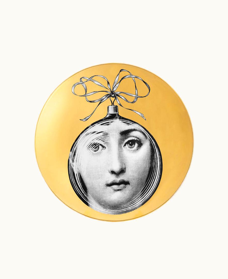 Fornasetti Fornasetti Wall Plate Tema E Variazioni N.88 In White / Black / Gold