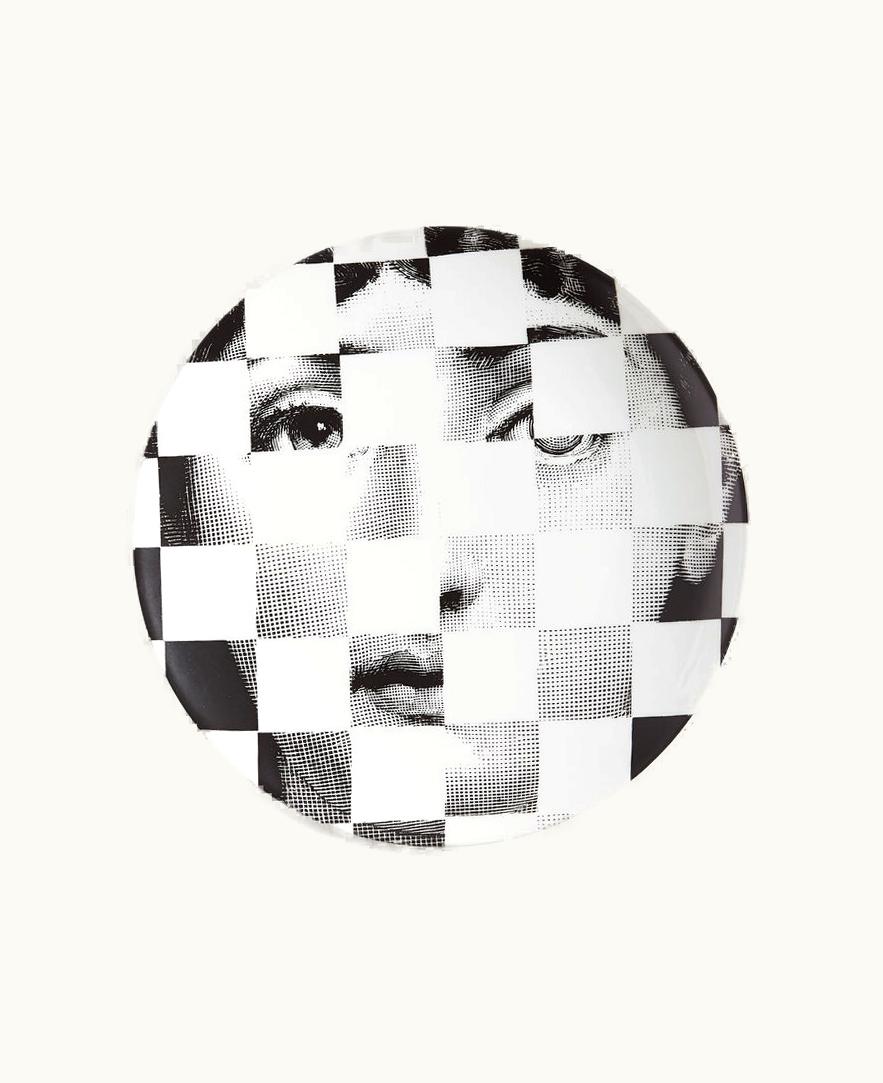 Fornasetti Fornasetti Wall Plate Tema E Variazioni N.45 In White / Black