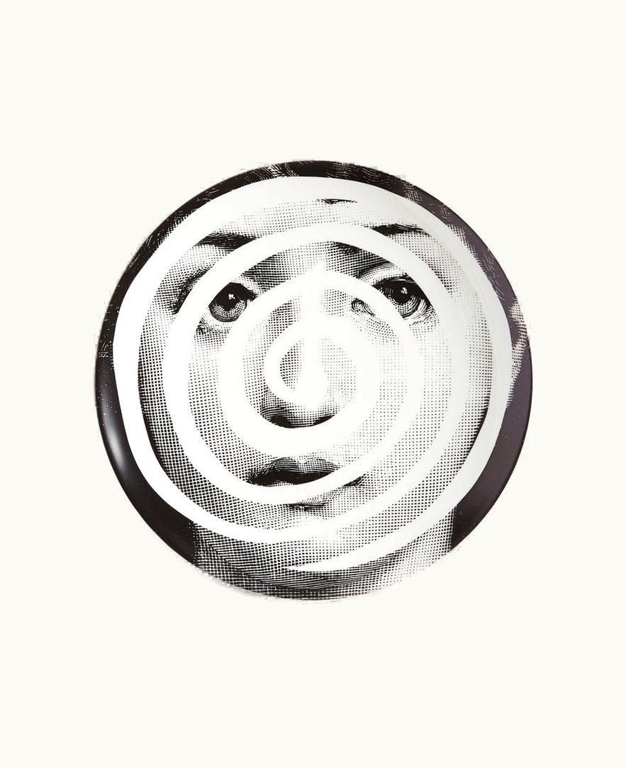 Fornasetti Fornasetti Wall Plate Tema E Variazioni N.18 In White / Black