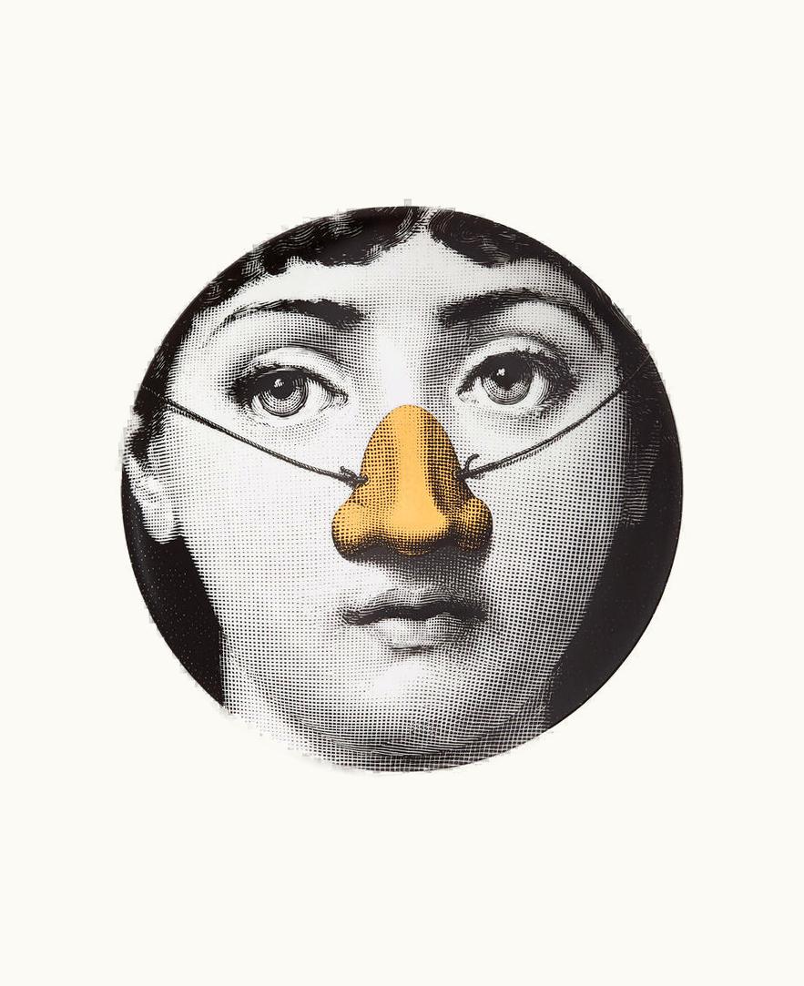 Fornasetti Fornasetti Plate Tema E Variazioni N.140 In White / Black / Gold