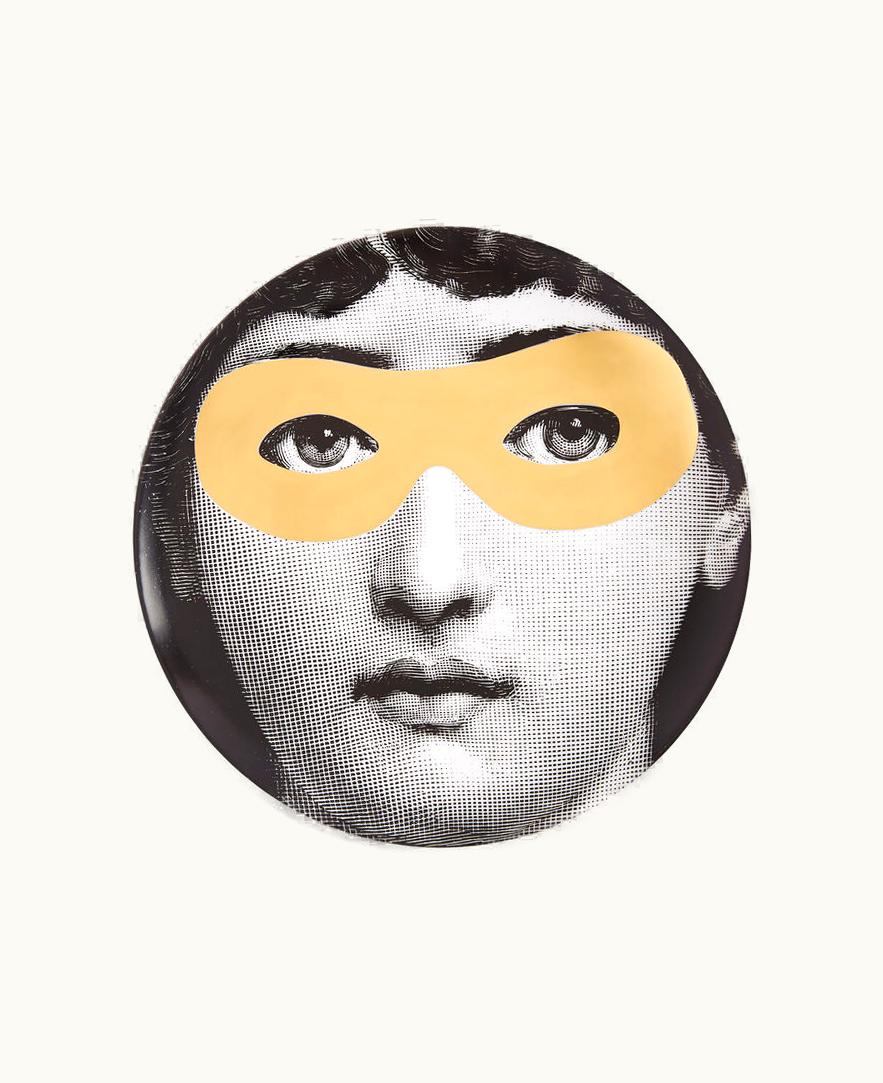 Fornasetti Fornasetti Wall Plate Tema E Variazioni N.22 In White / Black / Gold