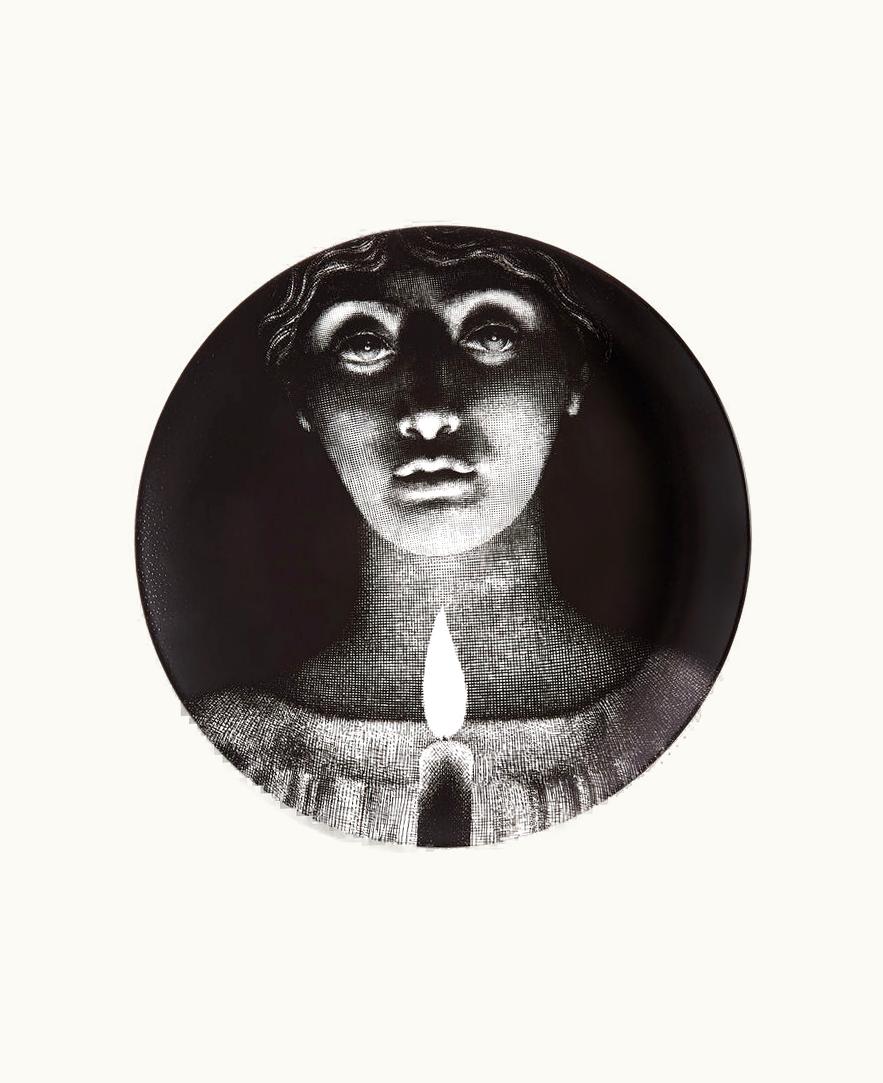 Fornasetti Fornasetti Wall Plate Tema E Variazioni N.190 In White / Black