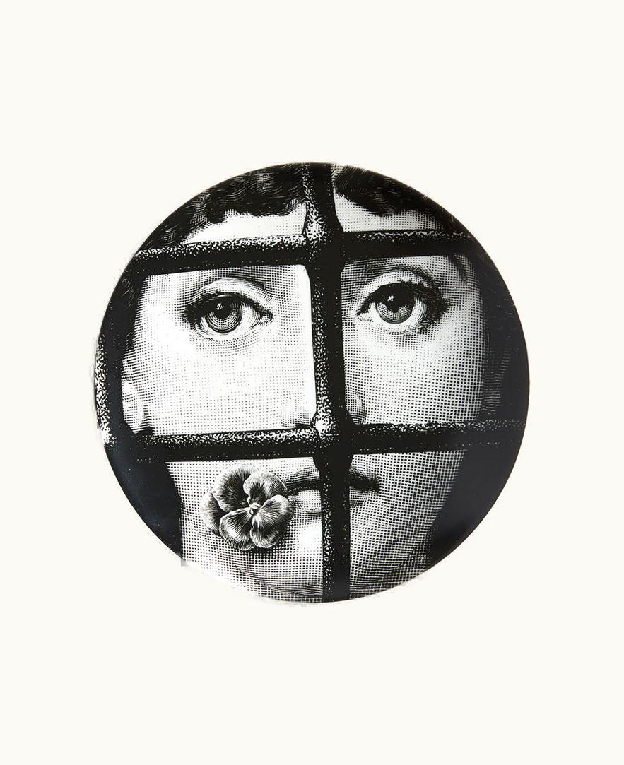 Fornasetti Fornasetti Wall Plate Tema E Variazioni N.361 In White / Black