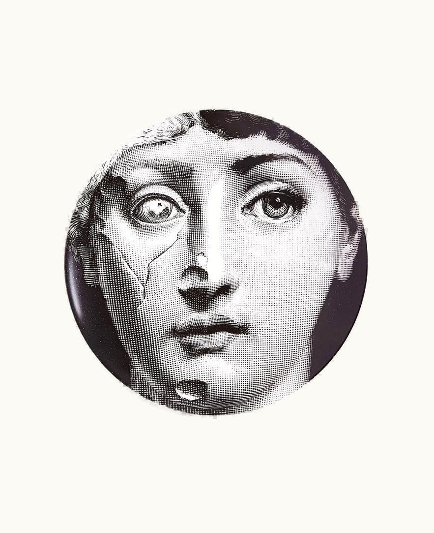 Fornasetti Fornasetti Wall Plate Tema E Variazioni N.378 In White / Black