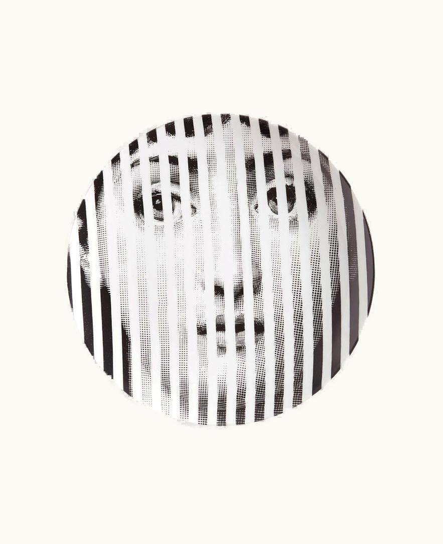 Fornasetti Fornasetti Wall Plate Tema E Variazioni N.34 In White / Black