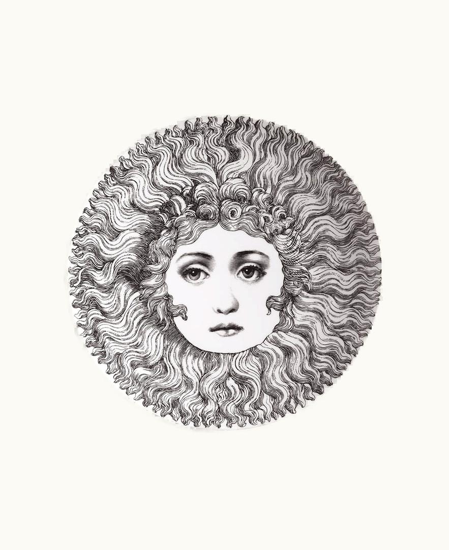 Fornasetti Fornasetti Wall Plate Tema E Variazioni N.313 In White / Black