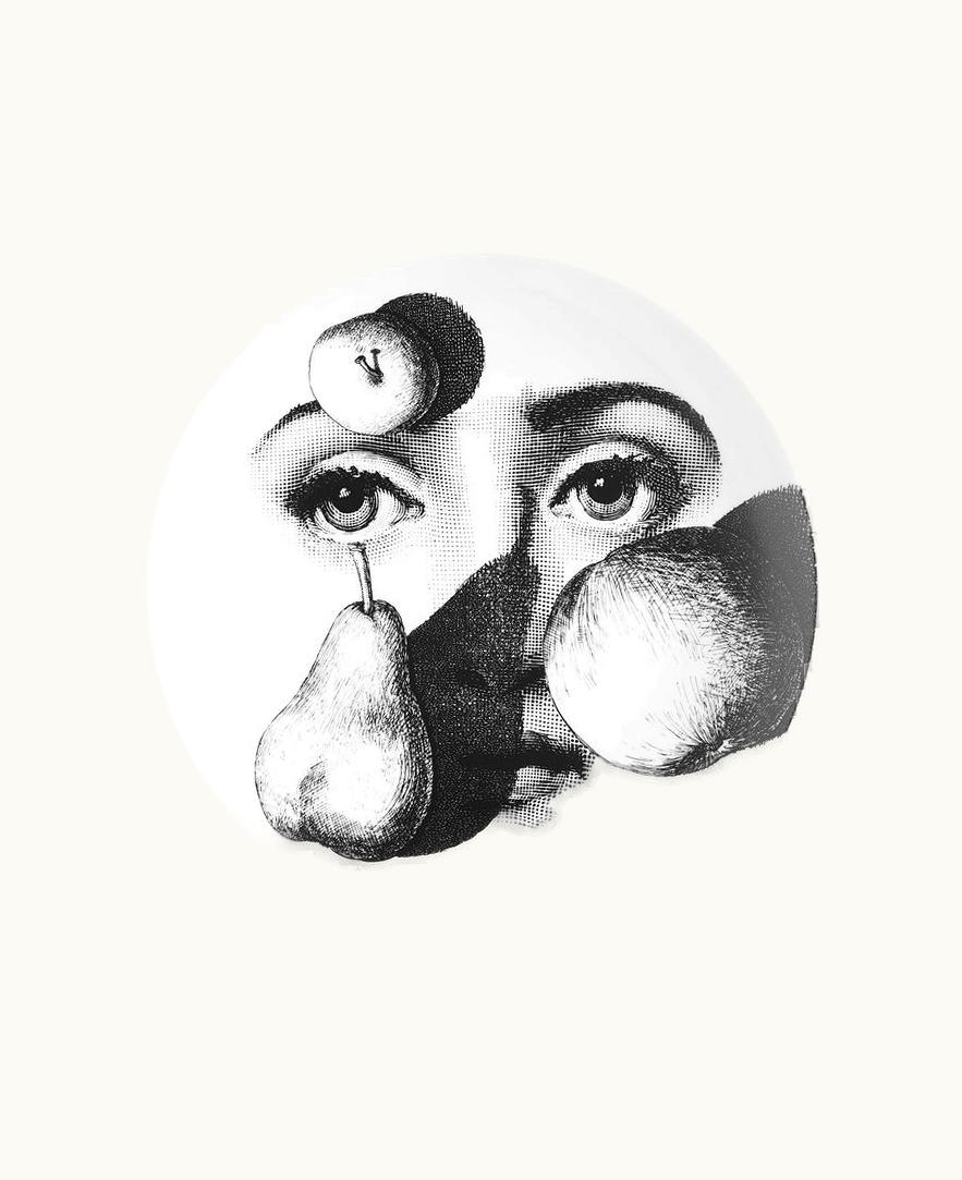 Fornasetti Fornasetti Wall Plate Tema E Variazioni N.218 In White / Black