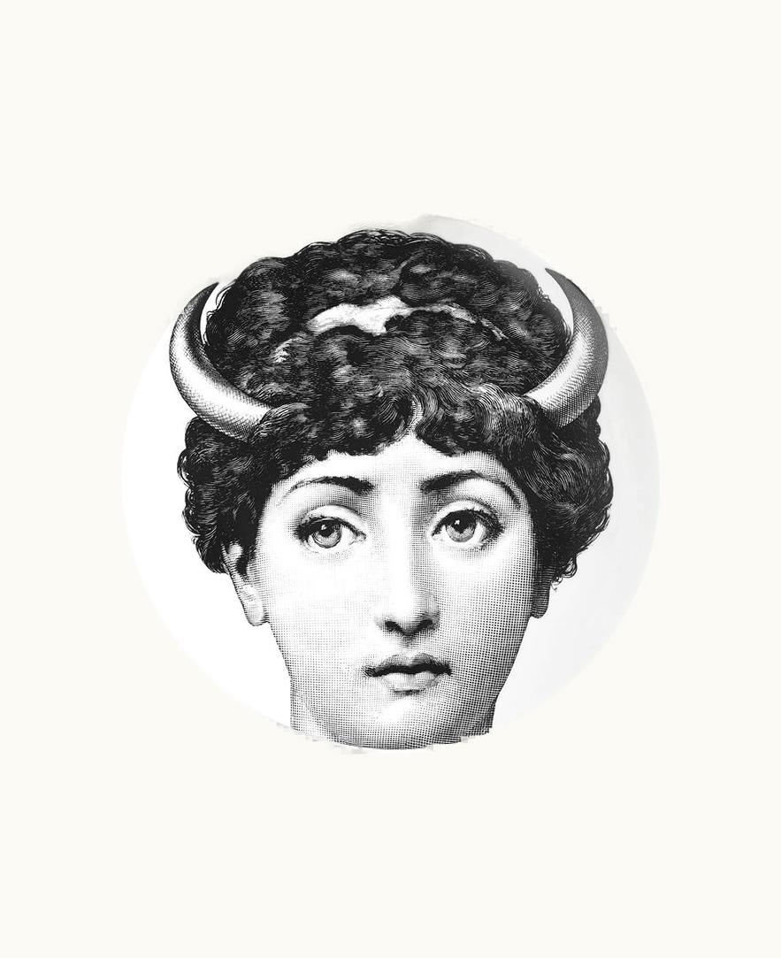 Fornasetti Fornasetti Wall Plate Tema E Variazioni N.263 In White / Black