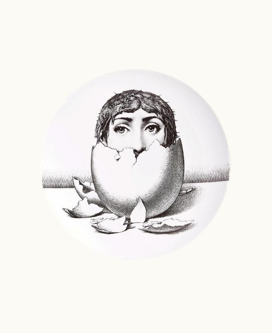 Fornasetti Fornasetti Wall Plate Tema E Variazioni N.258 In White / Black