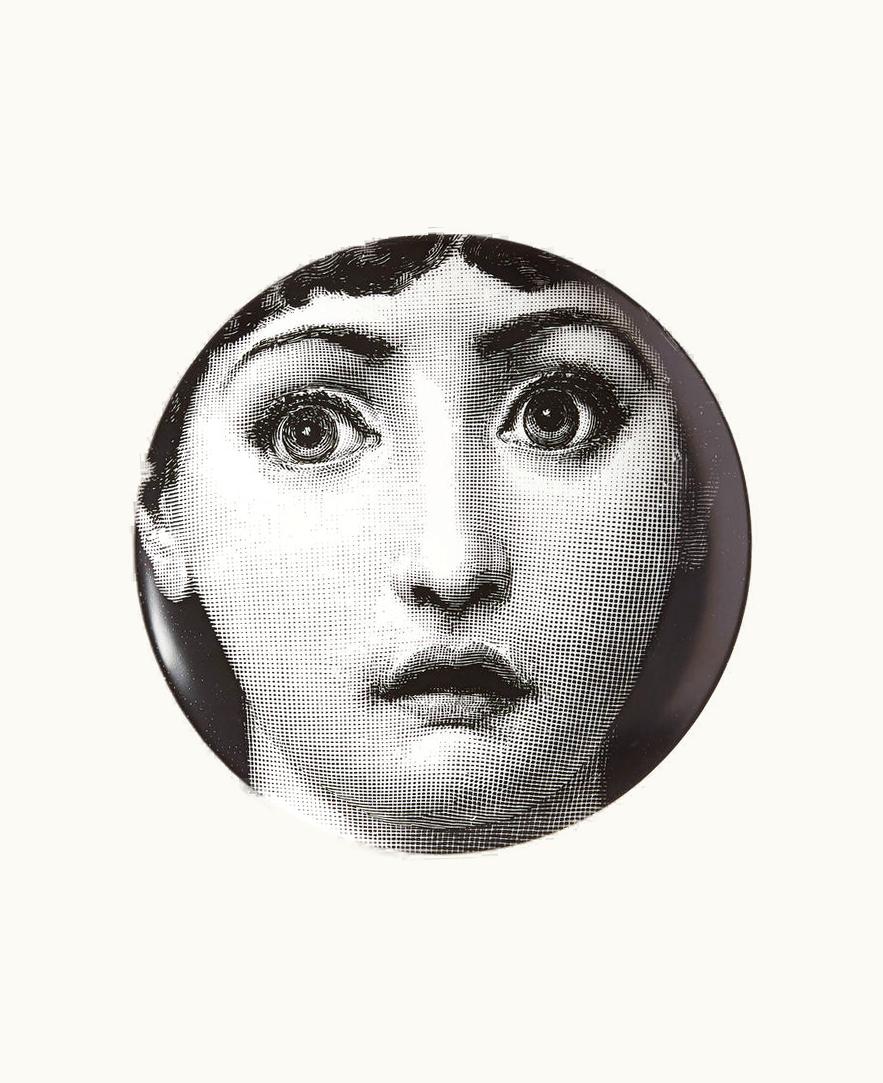 Fornasetti Fornasetti Wall Plate Tema E Variazioni N.237 In White / Black