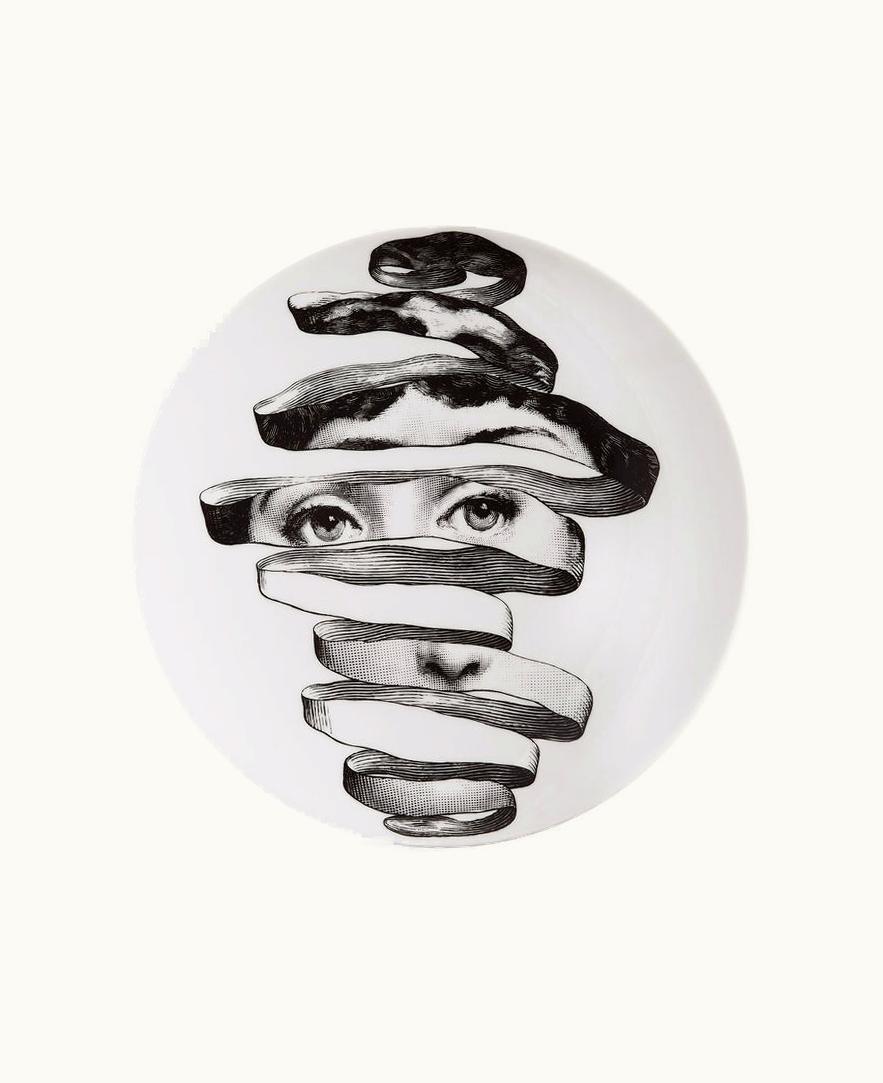 Fornasetti Fornasetti Wall Plate Tema E Variazioni N.297 In White / Black