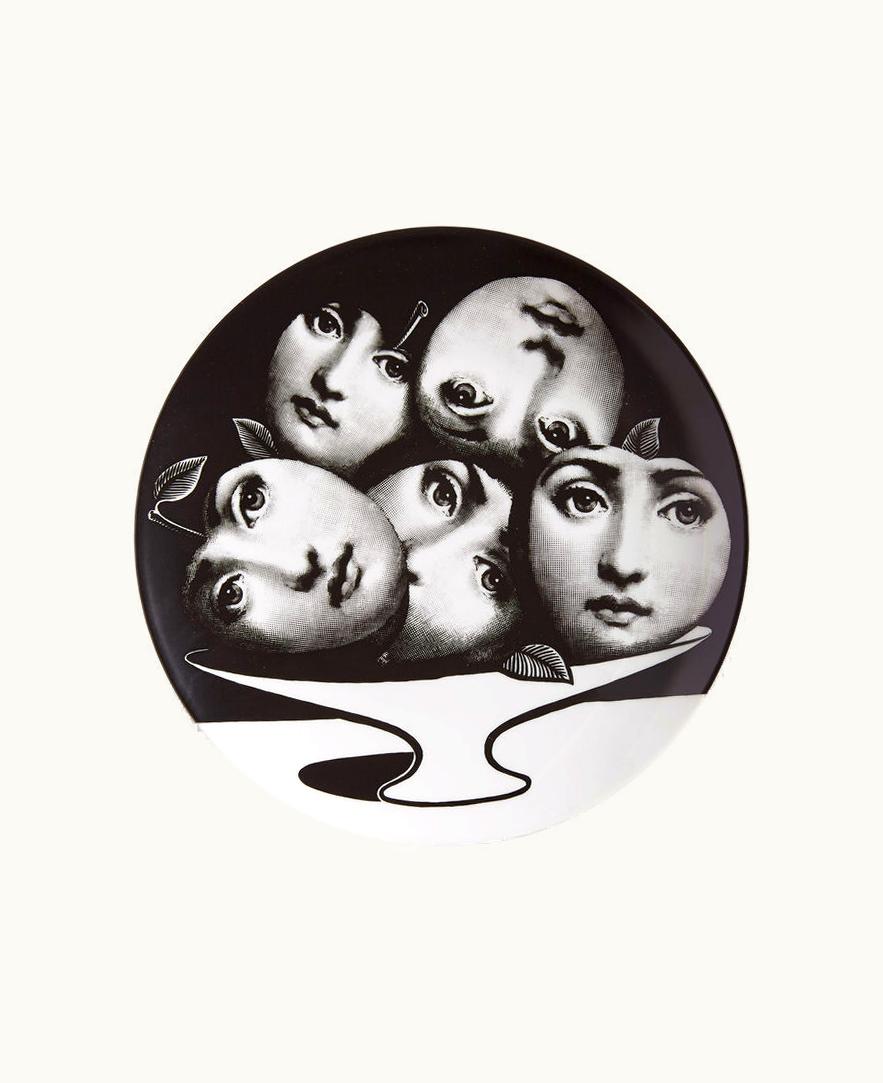 Fornasetti Fornasetti Wall Plate Tema E Variazioni N.104 In White / Black