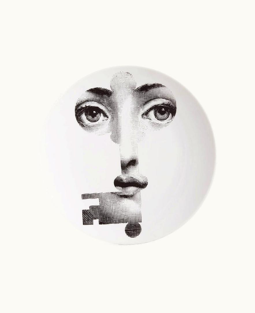 Fornasetti Fornasetti Wall Plate Tema E Variazioni N.47 In White / Black