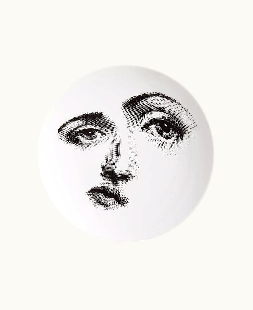 Fornasetti Fornasetti Wall Plate Tema E Variazioni N.323 In White / Black