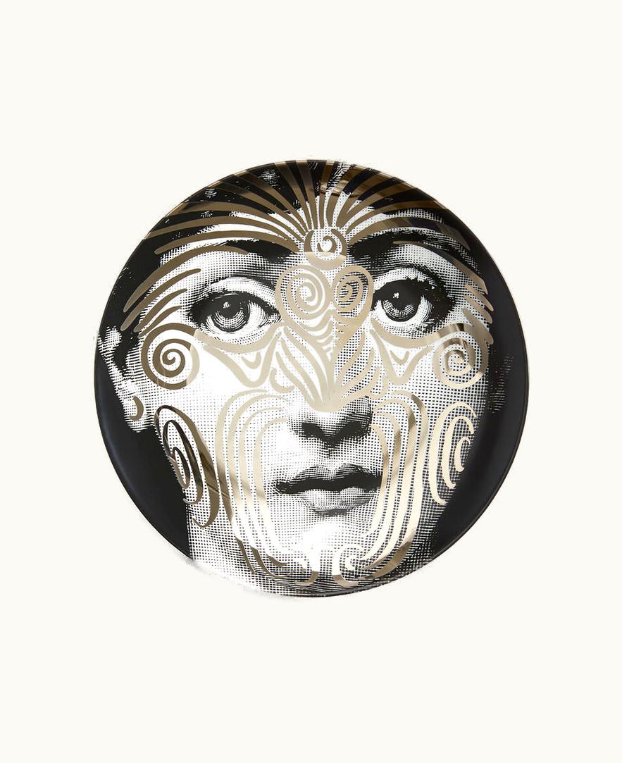 Fornasetti Fornasetti Wall Plate Tema E Variazioni N.9 In White / Black PTVW009FOR21BIA