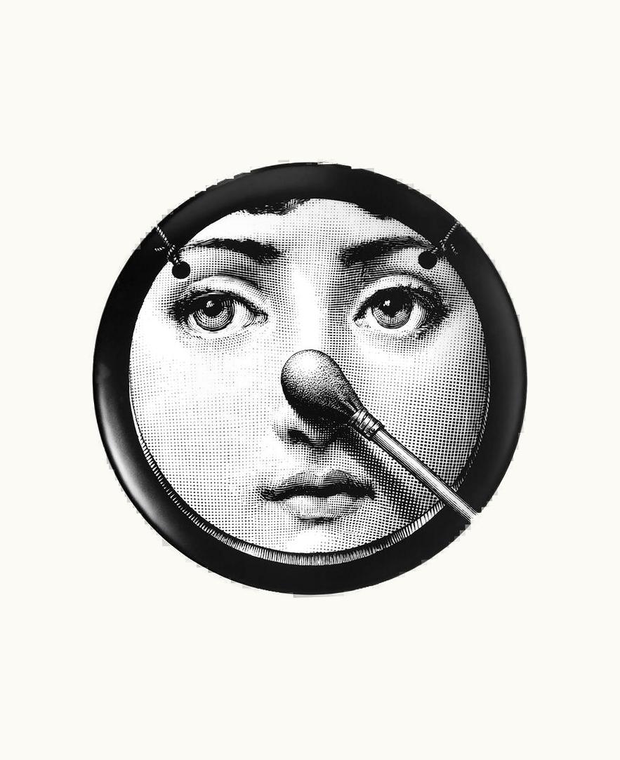 Fornasetti Fornasetti Wall Plate Tema E Variazioni N.161 In White / Black
