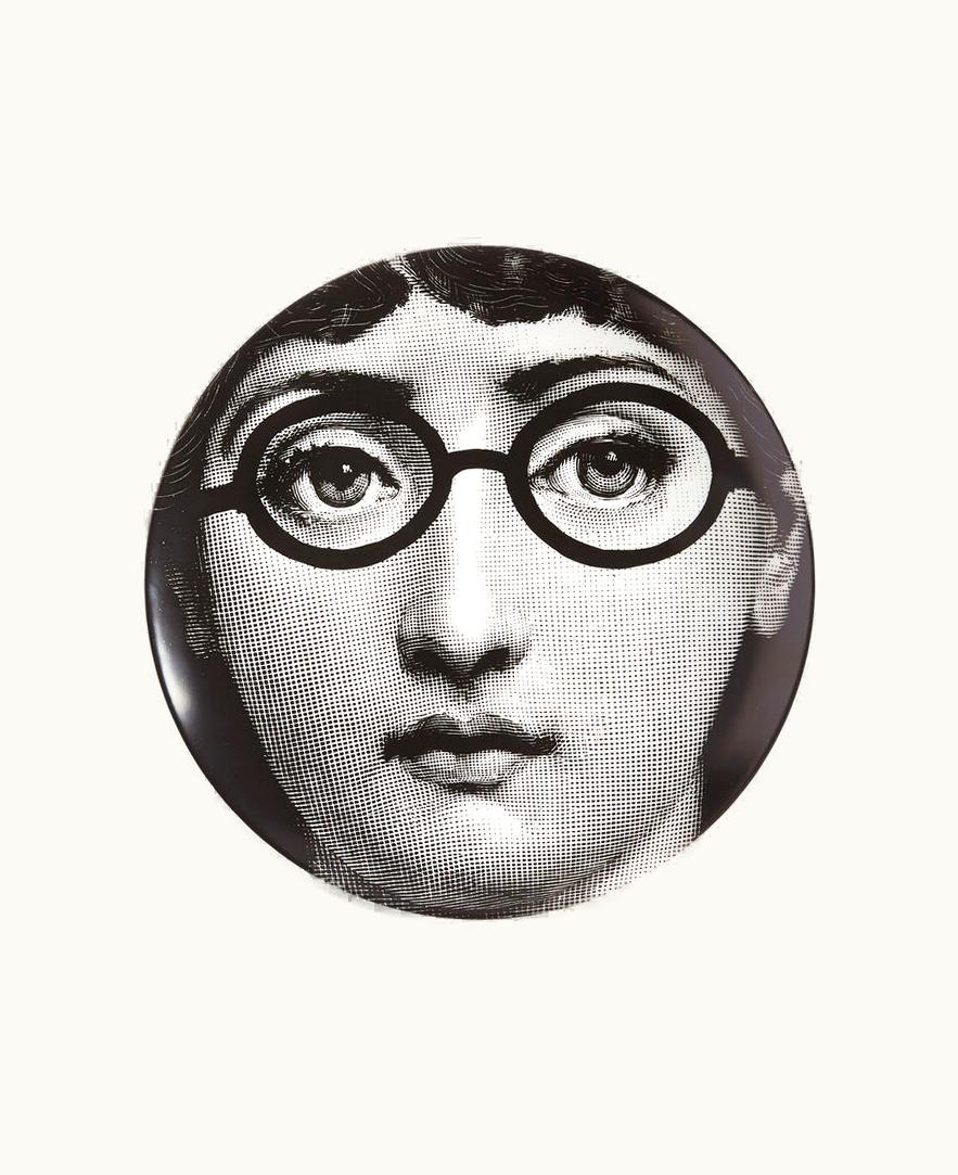 Fornasetti Fornasetti Wall Plate Tema E Variazioni N.26 In White / Black