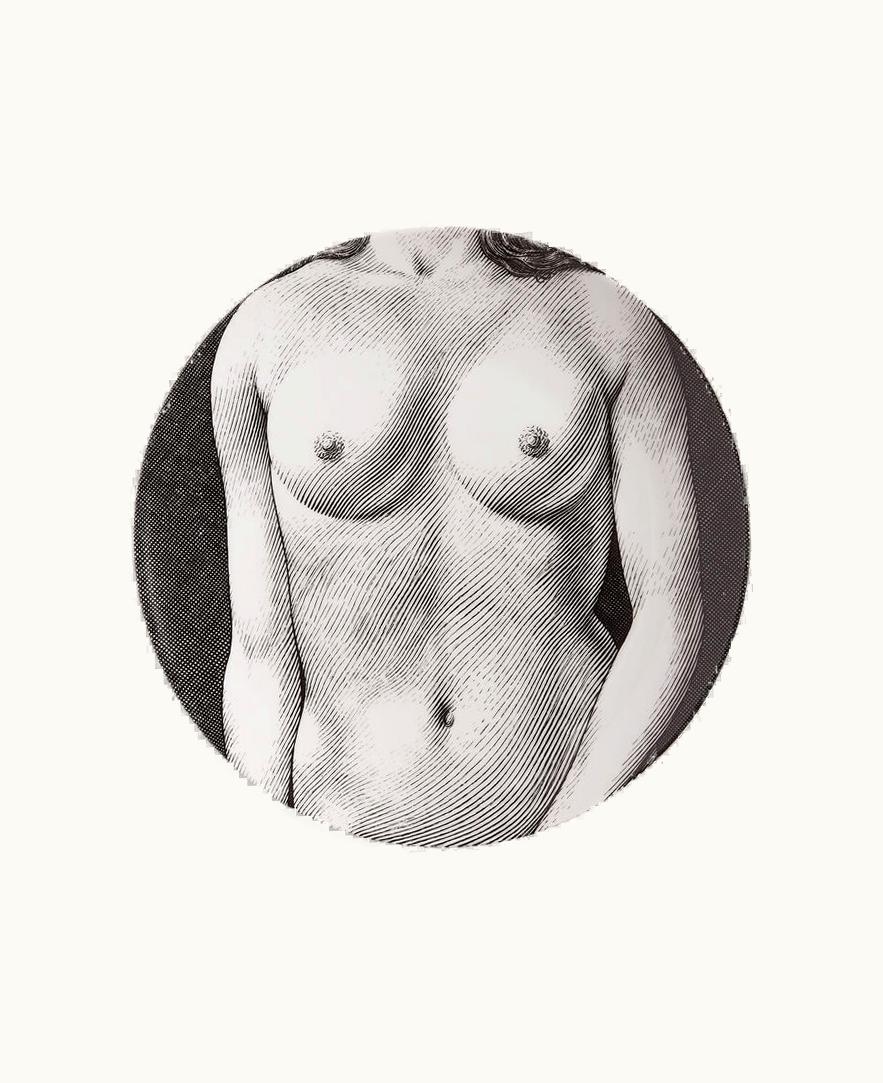 Fornasetti Fornasetti Wall Plate Tema E Variazioni N.303 In White / Black