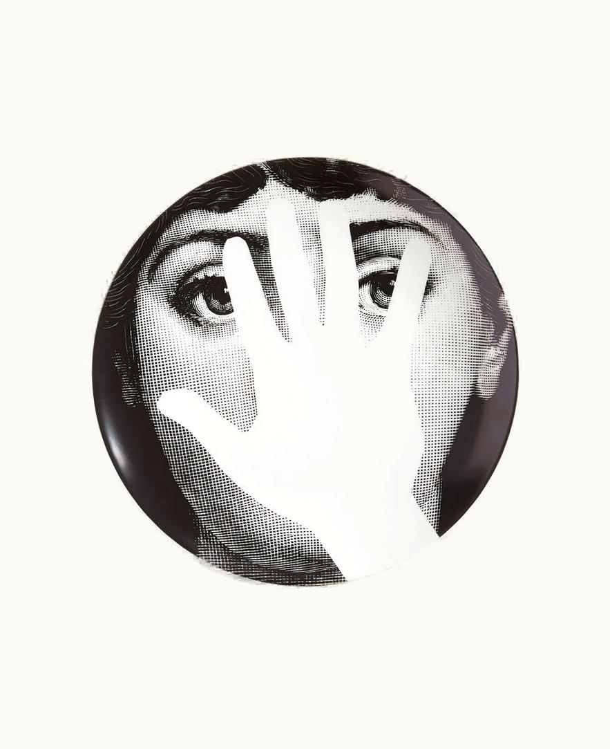 Fornasetti Fornasetti Wall Plate Tema E Variazioni N.16 In White / Black