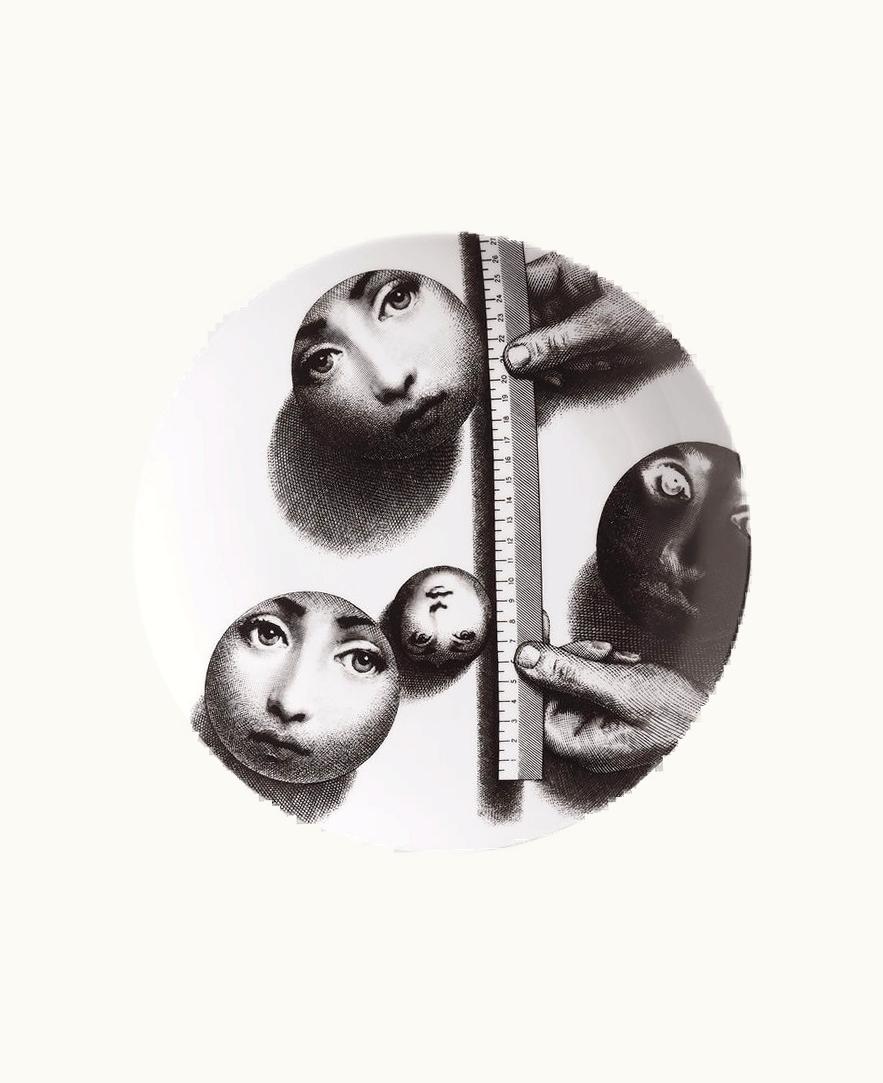 Fornasetti Fornasetti Wall Plate Tema E Variazioni N.173 In White / Black