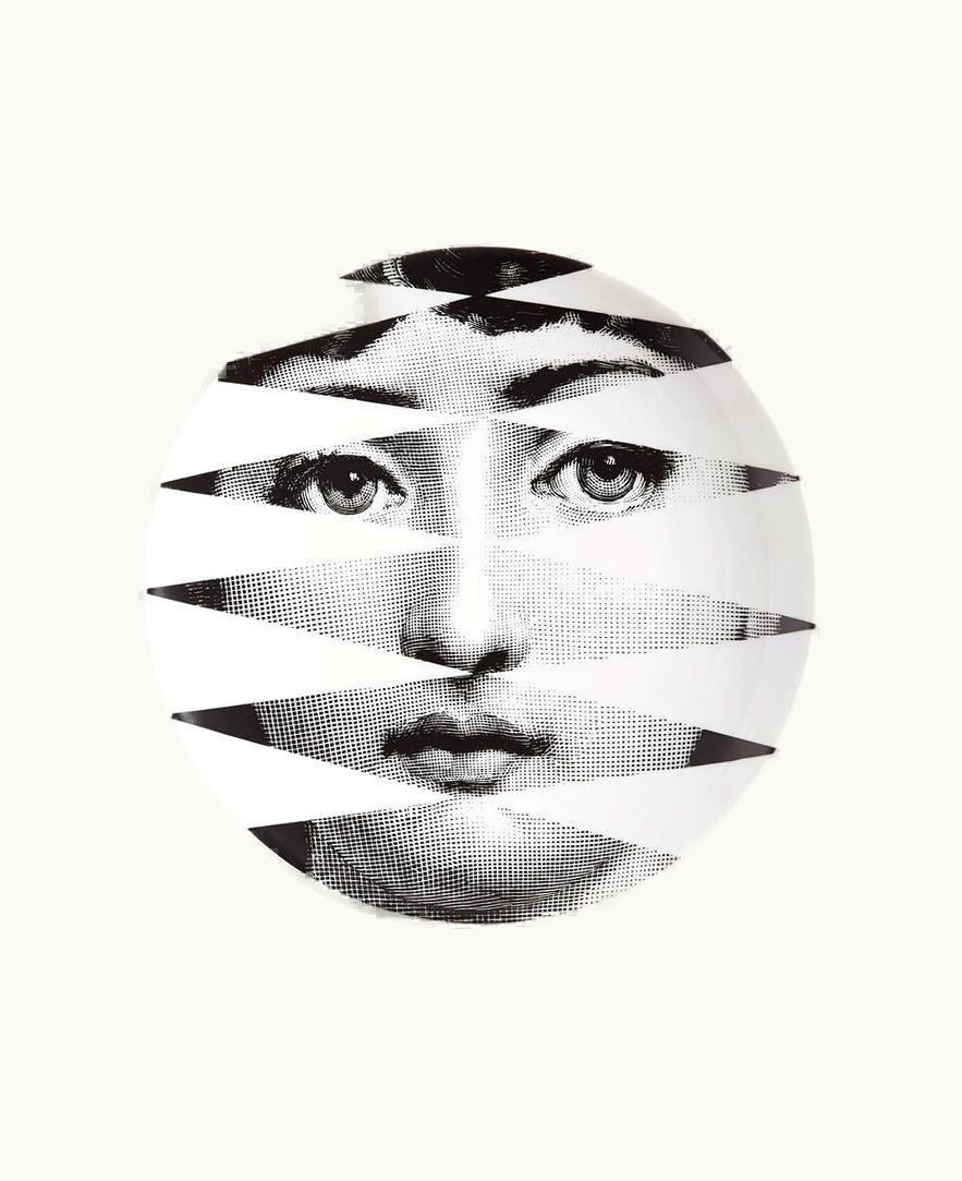 Fornasetti Fornasetti Wall Plate Tema E Variazioni N.46 In White / Black