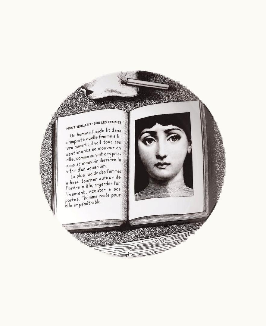 Fornasetti Fornasetti Wall Plate Tema E Variazioni N.201 In White / Black