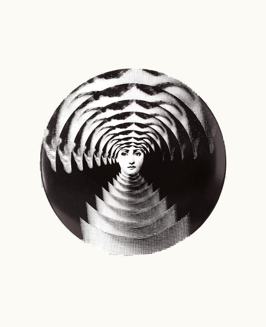 Fornasetti Fornasetti Wall Plate Tema E Variazioni N.172 In White / Black