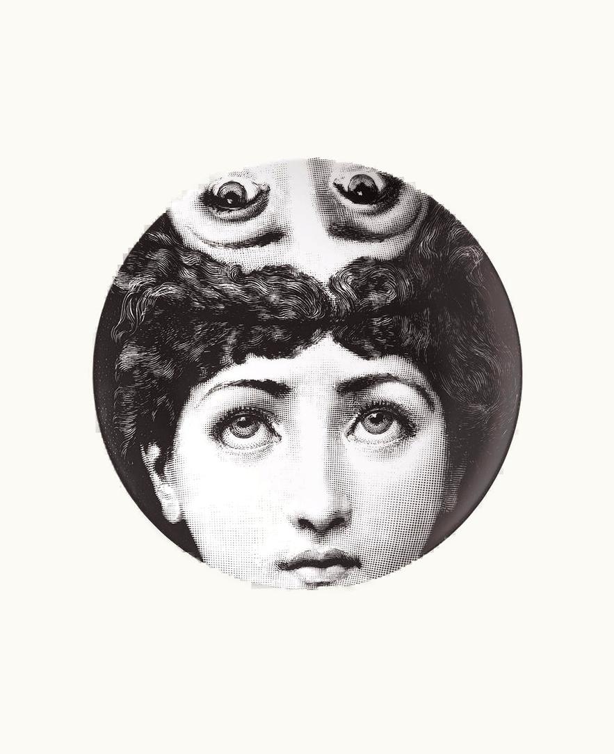 Fornasetti Fornasetti Wall Plate Tema E Variazioni N.285 In White / Black