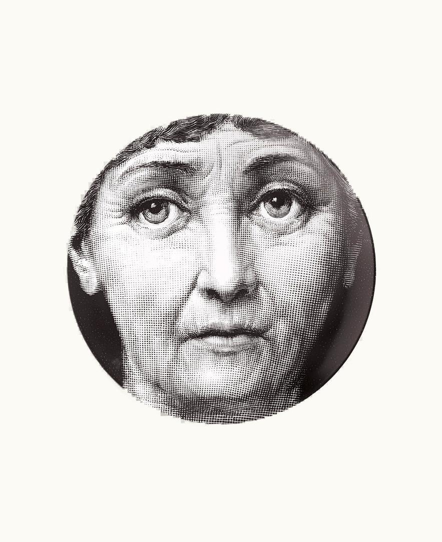 Fornasetti Fornasetti Wall Plate Tema E Variazioni N.169 In White / Black