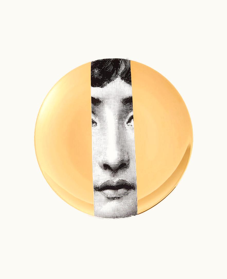 Fornasetti Fornasetti Wall Plate Tema E Variazioni N.33 In White / Black / Gold