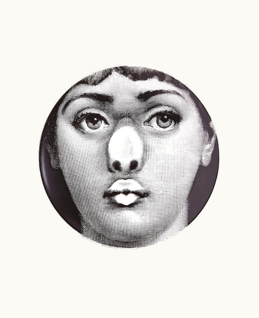 Fornasetti Fornasetti Wall Plate Tema E Variazioni N.254 In White / Black