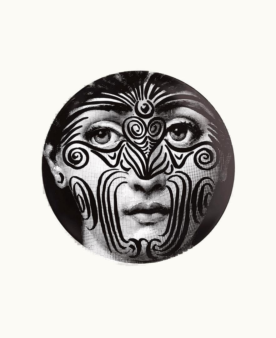 Fornasetti Fornasetti Wall Plate Tema E Variazioni N.9 In White / Black PTV009XFOR21BIA