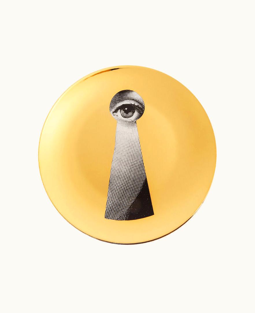 Fornasetti Fornasetti Wall Plate Tema E Variazioni N.14 In White / Black / Gold