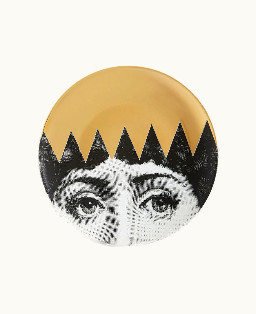 Fornasetti Fornasetti Wall Plate Tema E Variazioni N.62 In White / Black / Gold