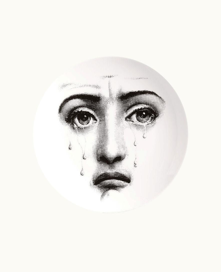 Fornasetti Fornasetti Wall Plate Tema E Variazioni N.77 In White / Black