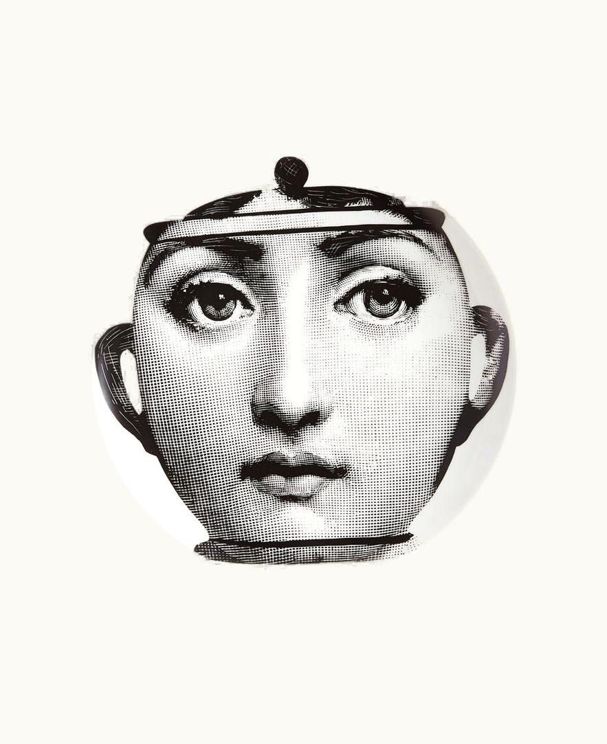 Fornasetti Fornasetti Wall Plate Tema E Variazioni N.23 In White / Black