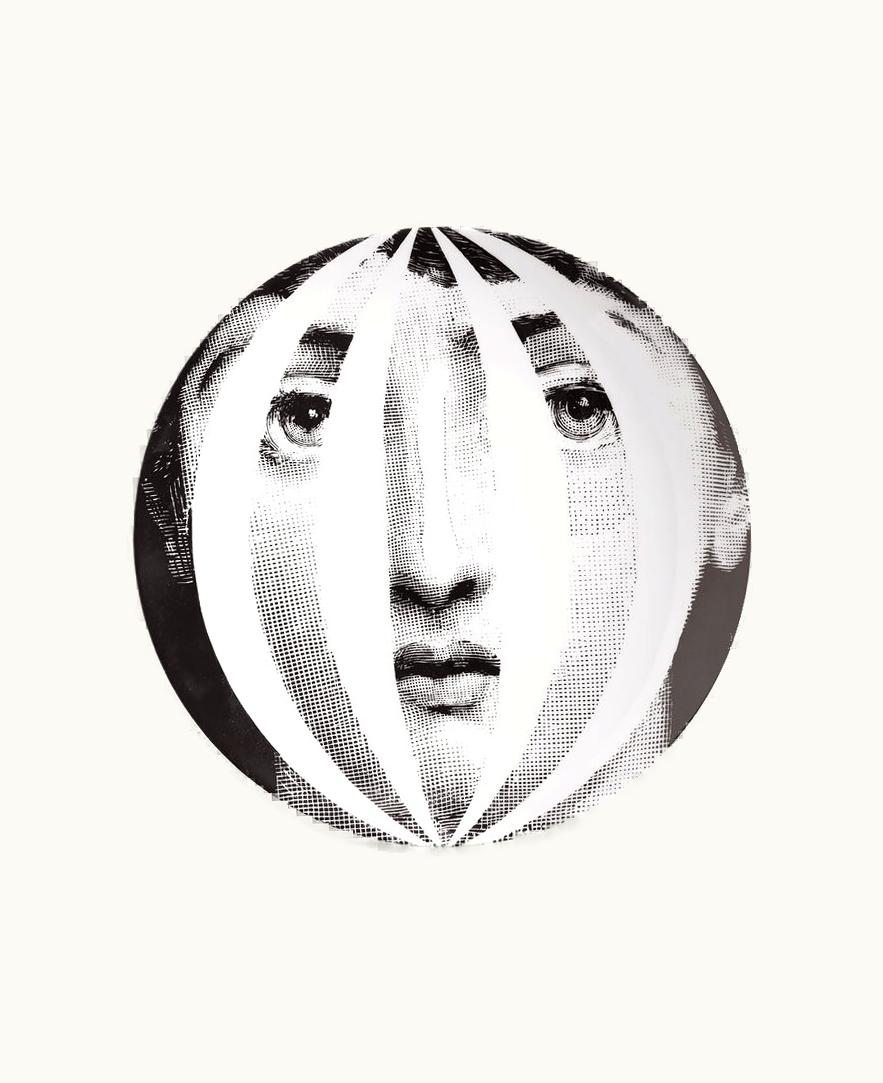 Fornasetti Fornasetti Wall Plate Tema E Variazioni N.55 In White / Black