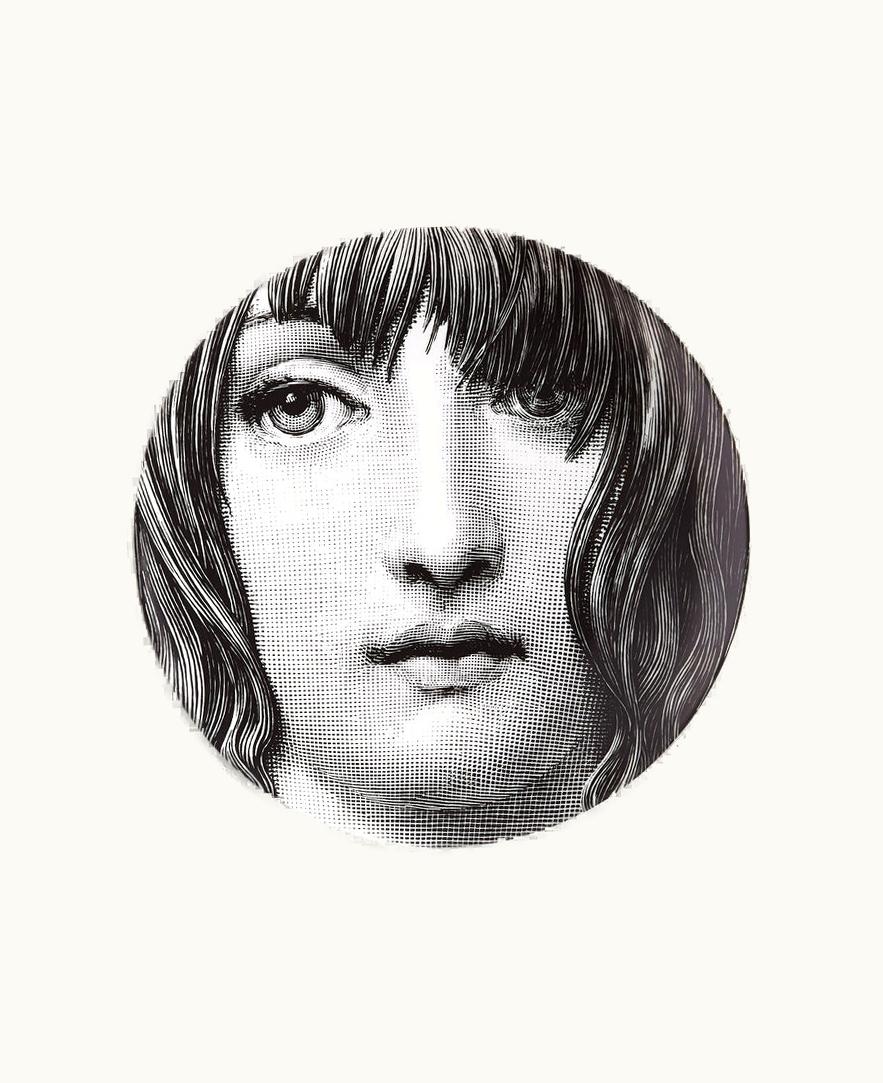 Fornasetti Fornasetti Wall Plate Tema E Variazioni N.100 In White / Black