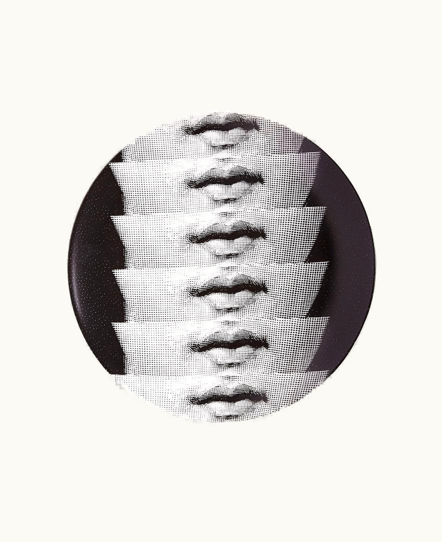 Fornasetti Fornasetti Wall Plate Tema E Variazioni N.250 In White / Black